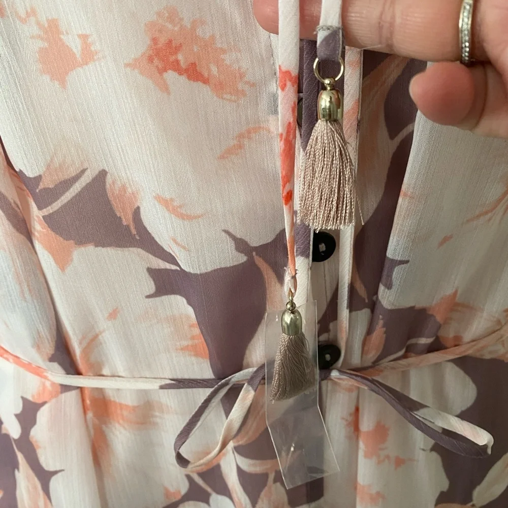 NWT P2 Floral Print Kimono Robe Swim Coverup Festival Pool